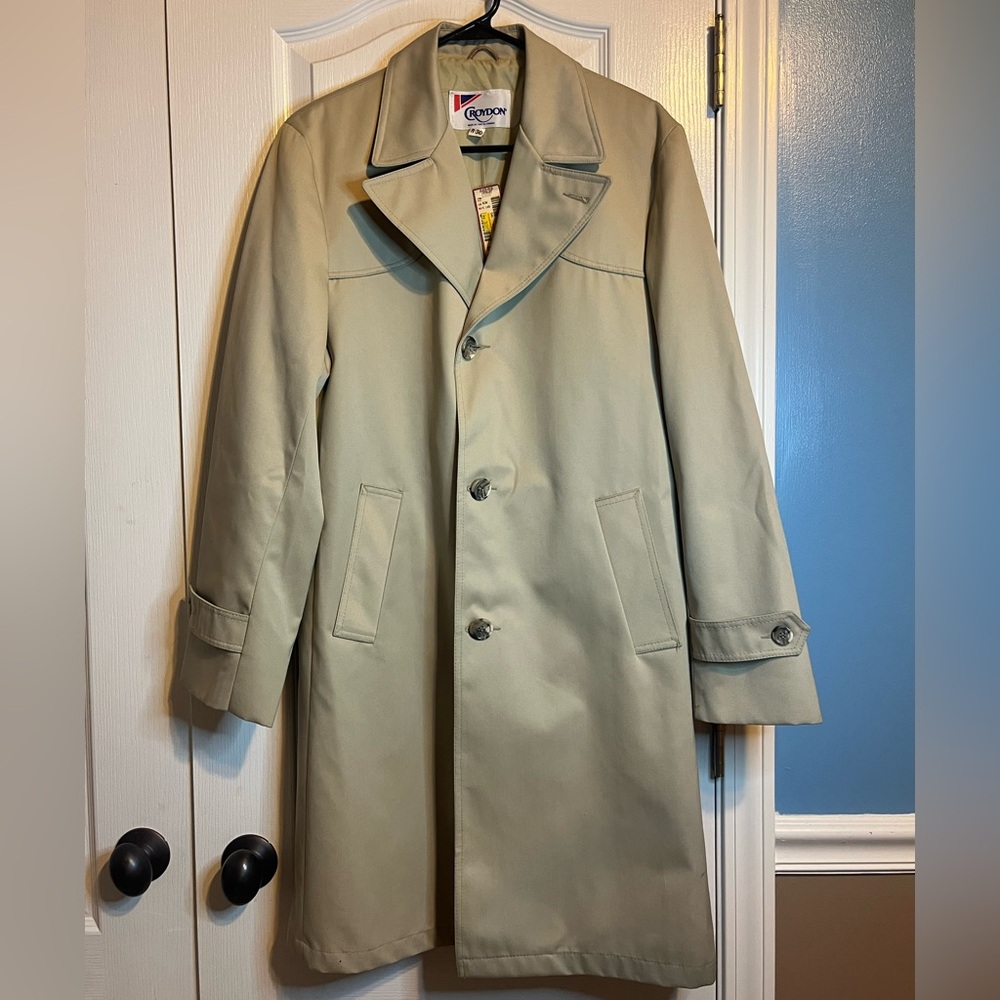 Vintage 1980s NWT Croydon Men’s Khaki‎ Trench Coat - Size R36